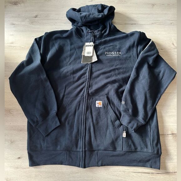 Carhartt Force Loose Fit Midweight Hooded Zip Front Sweatshirt Navy XXL NWT - Picture 3 of 8
